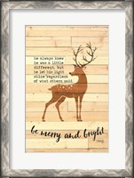 Framed Be Merry and Bright Deer