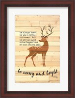 Framed Be Merry and Bright Deer