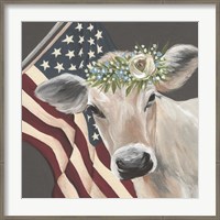 Framed Patriotic Cow