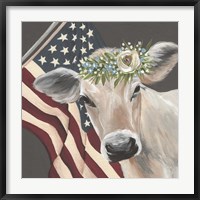 Framed Patriotic Cow