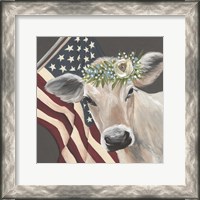 Framed Patriotic Cow