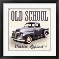 Framed 'Old School Vintage Trucks IV' border=
