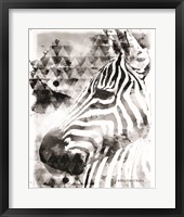 Framed Modern Black & White Zebra