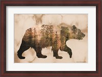 Framed Brown Woods Bear Silhouette