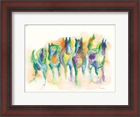 Framed Watercolor Horses