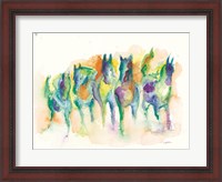 Framed Watercolor Horses