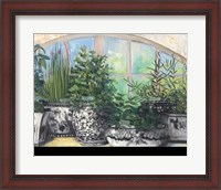 Framed Windowsill Herbs BW Vases Crop