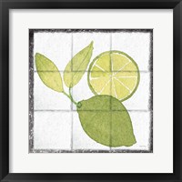 Framed 'Citrus Tile VII Black Border' border=