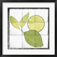 Framed Citrus Tile VII Black Border