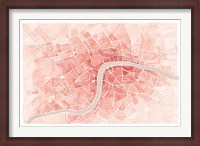 Framed Watercolor Wanderlust London Coral