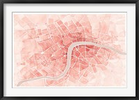 Framed Watercolor Wanderlust London Coral