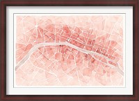 Framed Watercolor Wanderlust Paris Coral