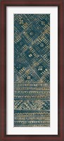 Framed Indochina Batik II Teal and Gold
