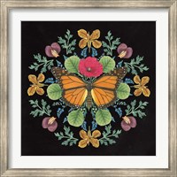 Framed Butterfly Mandala I Black