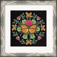 Framed 'Butterfly Mandala I Black' border=