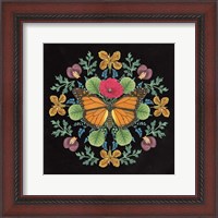 Framed Butterfly Mandala I Black