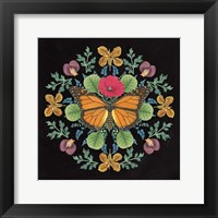 Framed Butterfly Mandala I Black