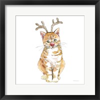 Framed 'Christmas Kitties III Square' border=