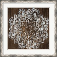 Framed Mandala on Dark Wood
