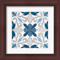 Framed Gypsy Wall Tile 14 Blue Gray