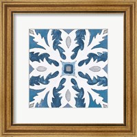 Framed 'Gypsy Wall Tile 10 Blue Gray' border=