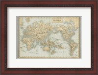 Framed World Map Neutral