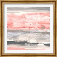Framed 'Charcoal and Coral II' border=