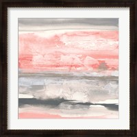 Framed 'Charcoal and Coral II' border=