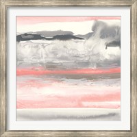 Framed Charcoal and Coral I