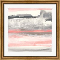 Framed Charcoal and Coral I