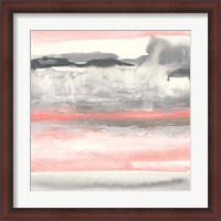 Framed Charcoal and Coral I