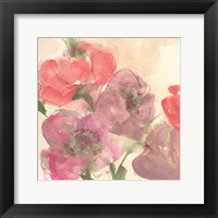 Framed Coral Blooms II Dark Green