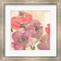 Framed 'Coral Blooms II Dark Green' border=