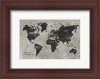 Framed Grunge World Map