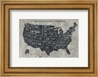 Framed Grunge USA Map