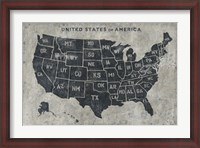 Framed Grunge USA Map