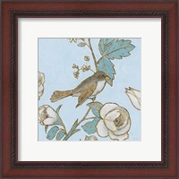 Framed 'Toile Birds I' border=