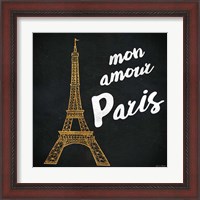 Framed 'Mon Paris Gold I' border=