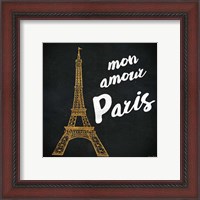 Framed 'Mon Paris Gold I' border=