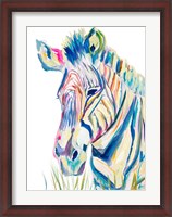 Framed Colorful Zebra