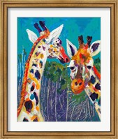 Framed Colorful Giraffes