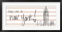 Framed Take Me to New York on Pink
