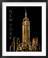 Framed New York on Black