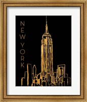 Framed New York on Black