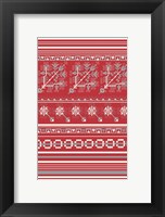 Framed Nordic Cross Stitch Red