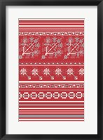 Framed Nordic Cross Stitch Red