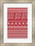 Framed Nordic Cross Stitch Red