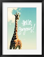 Framed Hello Gorgeous Giraffe
