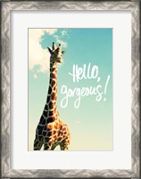 Framed Hello Gorgeous Giraffe