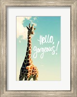 Framed Hello Gorgeous Giraffe